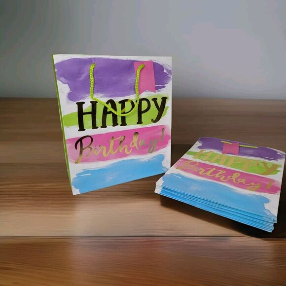 Medium Gift Bag - Happy Birthday - 10 Ct - Picture 2 of 2